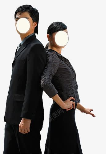 背靠背的男女png免抠素材_新图网 https://ixintu.com 上班族 商务 商务素材 特工类