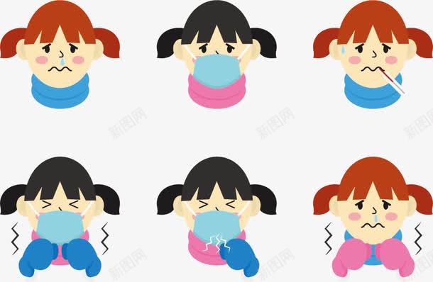 流感卡通儿童生病儿童矢量图eps免抠素材_新图网 https://ixintu.com 不适 儿童 医疗 家 床 悲伤 枕头 治疗的人 温度计 温弱性格 男童 疾病 矢量病包 躺在床上 矢量图