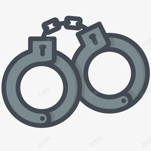 手铐图标插画矢量图ai_新图网 https://ixintu.com 免抠PNG 卡通手铐 手铐 手铐图标矢量插画 罪犯 警察 矢量图