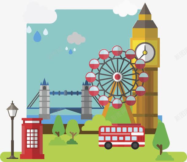城市的游乐场png免抠素材_新图网 https://ixintu.com 创意 卡通 城堡 城市 干净 手绘 摩天轮 汽车 清洁 路灯