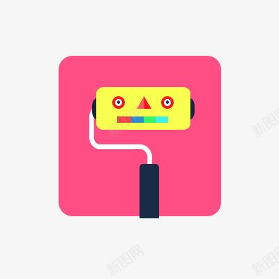 图标粉刷匠png_新图网 https://ixintu.com 卡通 可爱 图标 粉刷匠 粉色