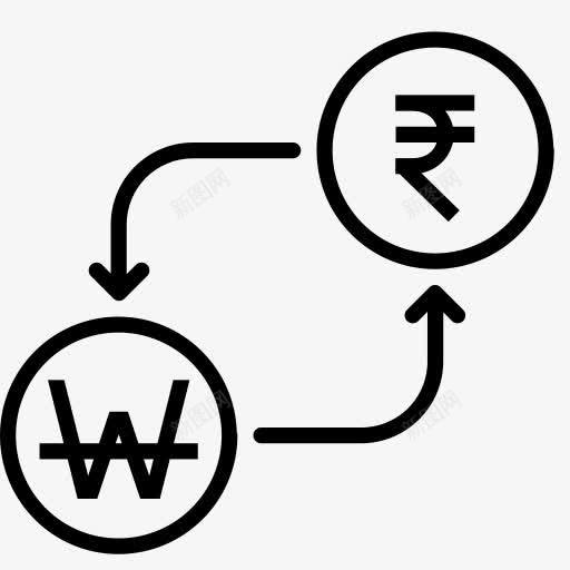 转换货币从钱卢比以赢了货币转换图标png_新图网 https://ixintu.com Conversion currency from money rupee to won 从 以 卢比 货币 赢了 转换 钱