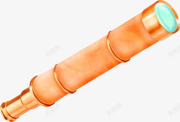 金色手绘单筒望远镜装饰图案png免抠素材_新图网 https://ixintu.com 免抠PNG 单筒望远镜 手绘 装饰图案 金色