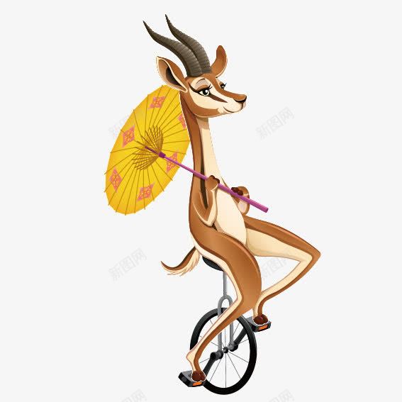 骑着单轮车的袋鼠png免抠素材_新图网 https://ixintu.com 伞 动物 单轮车 袋鼠 骑着单轮车的袋鼠