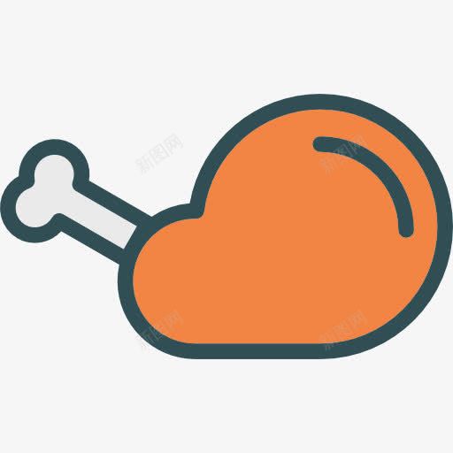 鸡腿图标png_新图网 https://ixintu.com 火鸡 火鸡的腿 烤鸡 食品 食物和餐厅 鸡肉 鸡腿