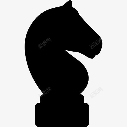 马黑头形状的棋子从侧面图标png_新图网 https://ixintu.com 头 形状 棋子 象棋 轮廓 马 黑色