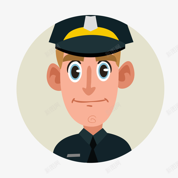 卡通警察人物头像矢量图ai免抠素材_新图网 https://ixintu.com 卡通 头像设计 标签设计 职业人物 警察 矢量图