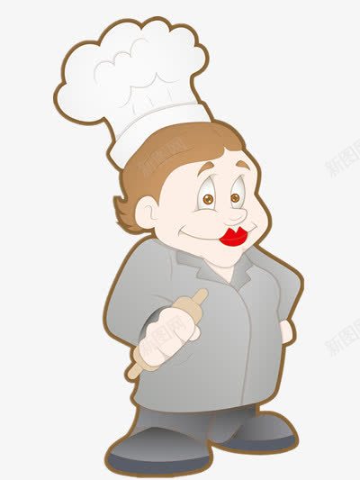 红唇厨娘png免抠素材_新图网 https://ixintu.com 厨师 嘴巴 帽子 插画 职业