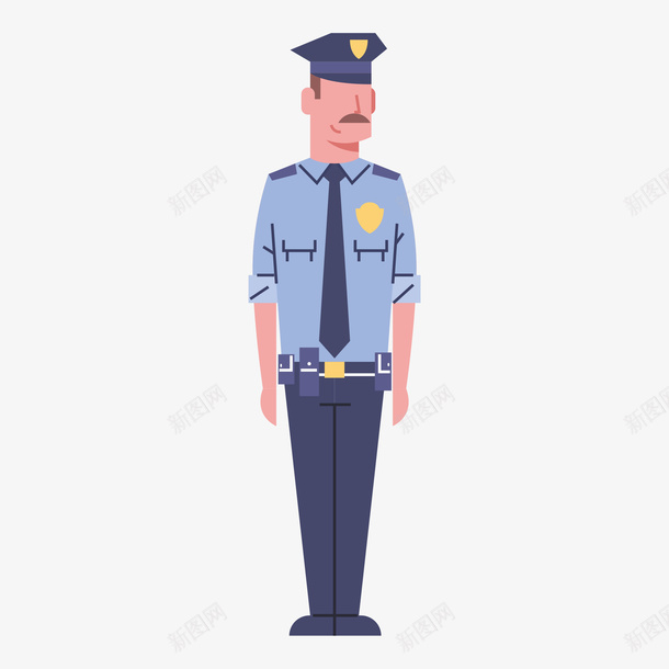站立的卡通男警察png免抠素材_新图网 https://ixintu.com 人物 卡通 帅气的 男警察 男警察卡通 警卫制服 警察 警帽 警服