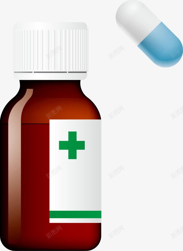 药瓶元素png免抠素材_新图网 https://ixintu.com png 元素 医药 卡通 卡通西药 生物医药 药粒