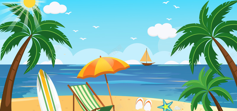 盛夏海边度假卡通童趣文艺蓝色背景psd设计背景_新图网 https://ixintu.com 夏日海边旅游 大海 度假 度假旅游 度假海报 沙滩 海滩 海边 热带沙滩 热带海滩 避暑