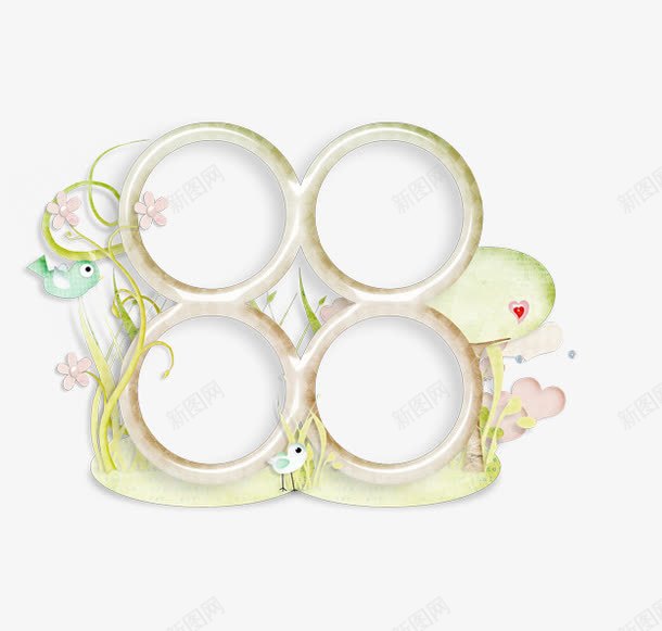 白色装饰圆形边框png免抠素材_新图网 https://ixintu.com 小清新 相框 装饰 边框