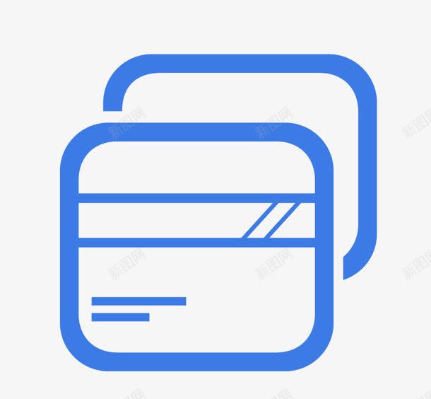 小清新简约蓝色简笔银行卡png免抠素材_新图网 https://ixintu.com 清新 简笔 简约 蓝色 银行卡