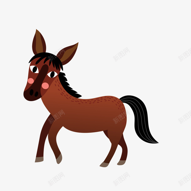 卡通小马驹png免抠素材_新图网 https://ixintu.com 卡通动物 可爱小马 小马驹 背景装饰 马