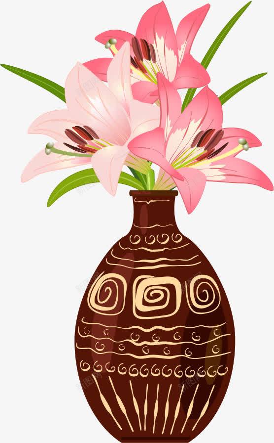 手绘民族风花瓶png免抠素材_新图网 https://ixintu.com 手绘 民族风 花卉 花瓶