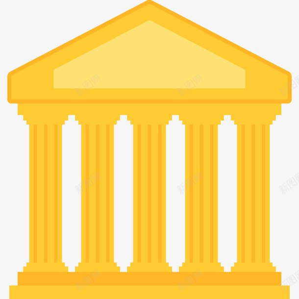 卡通希腊神庙png免抠素材_新图网 https://ixintu.com 卡通 希腊神庙 景点 金色