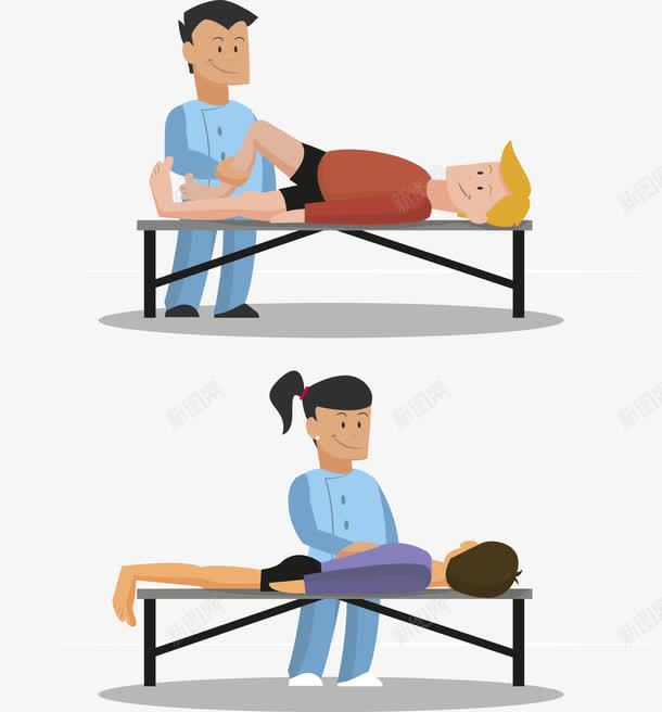 手绘康复训练png免抠素材_新图网 https://ixintu.com 卡通 康复训练 手绘 检查身体 理疗 看病 背部理疗