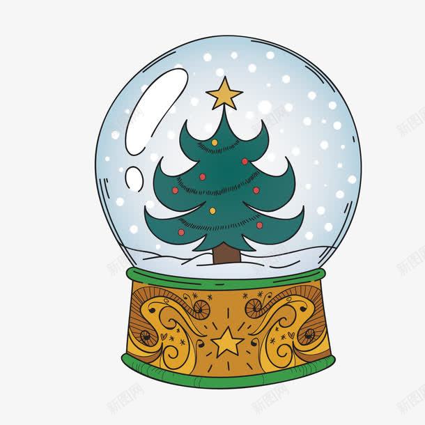 手绘透明圣诞树玻璃球png免抠素材_新图网 https://ixintu.com 卡通 圣诞树 圣诞礼物 圣诞节 手绘 透明