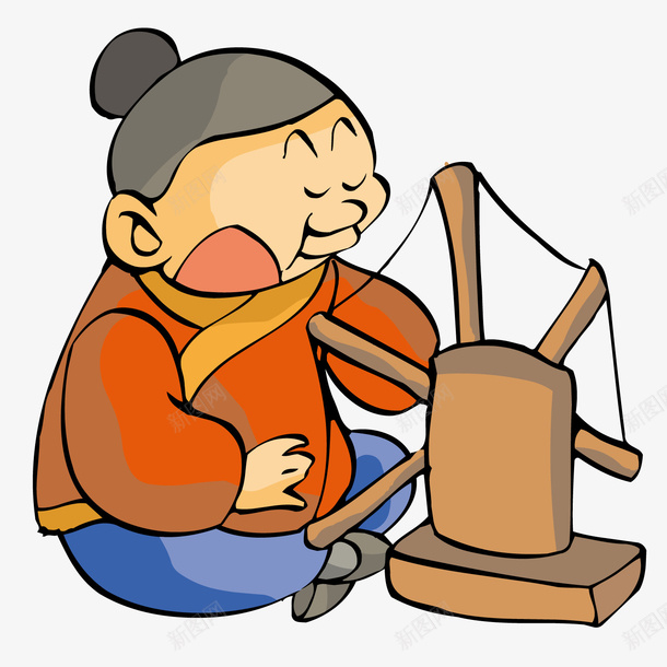 古代织布女子矢量图ai免抠素材_新图网 https://ixintu.com 古代 女子 织布 矢量图