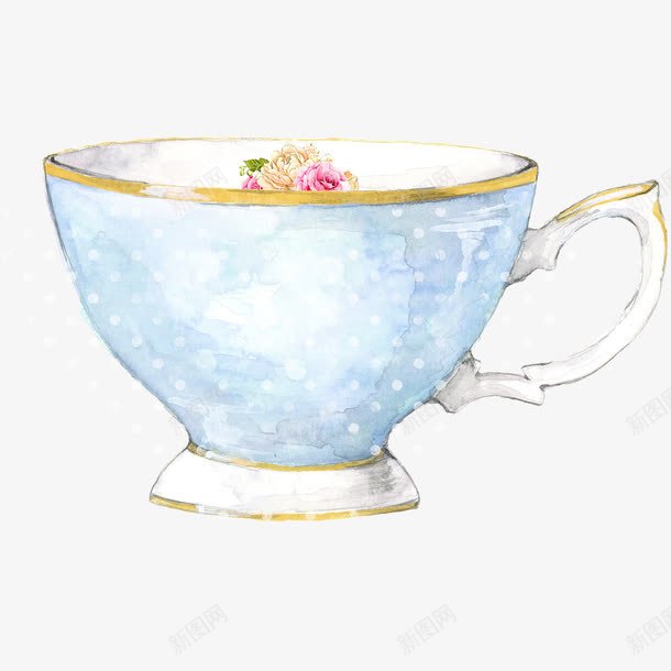 玫瑰茶壶png免抠素材_新图网 https://ixintu.com 下午茶 唯美 手绘 水彩 茶壶 茶杯