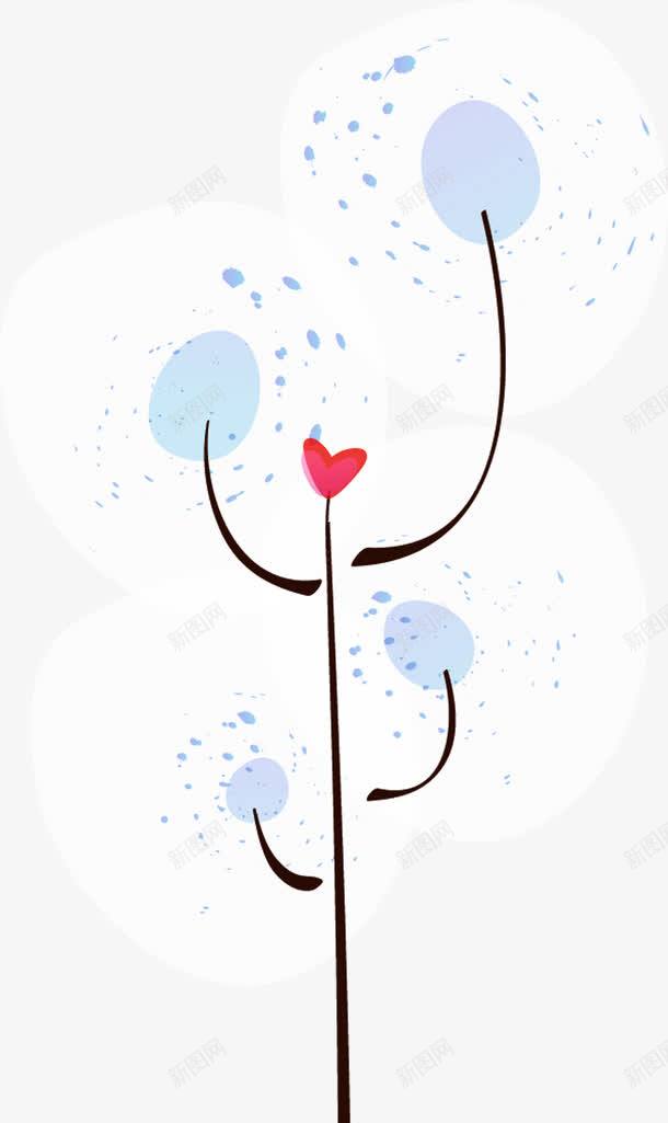 创意合成手绘扁平蒲公英情人节png免抠素材_新图网 https://ixintu.com 创意 合成 情人 扁平 蒲公英