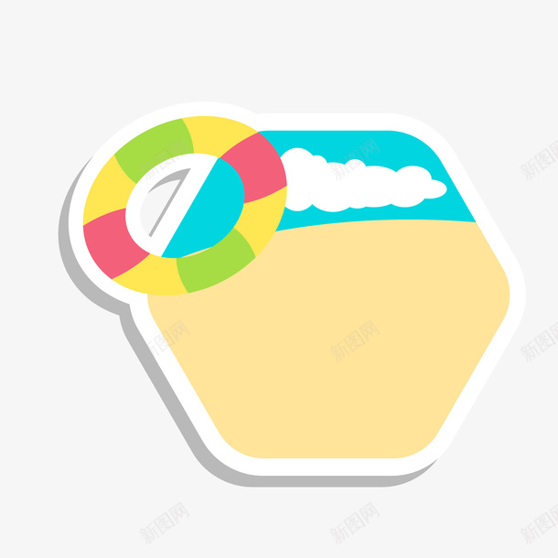 彩色游泳圈卡通标签png免抠素材_新图网 https://ixintu.com 卡通标签 卡通游泳圈 彩色游泳圈 文案背景