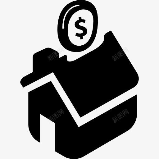 抵押图标png_新图网 https://ixintu.com 储蓄 商务 家 房子 美元硬币 钱