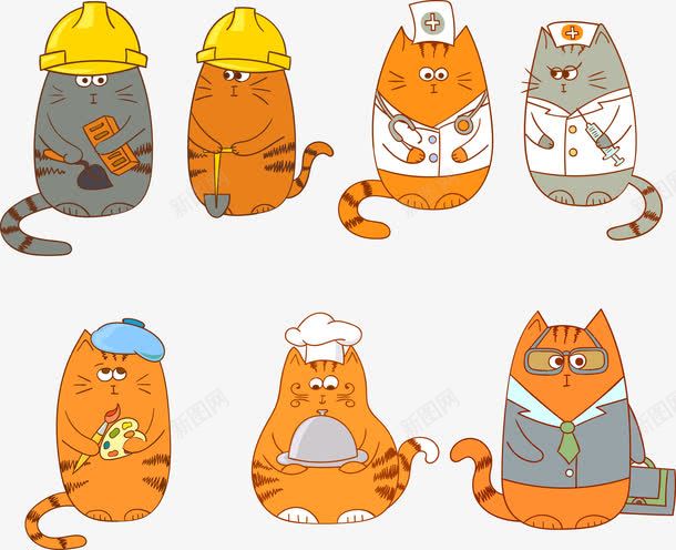 厨师猫png免抠素材_新图网 https://ixintu.com 医生猫 厨师猫 工地猫