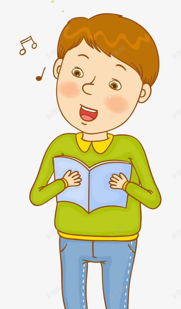 哼唱歌曲的男孩png免抠素材_新图网 https://ixintu.com 卡通 手绘 扭头 男孩 绿色衣服 音乐