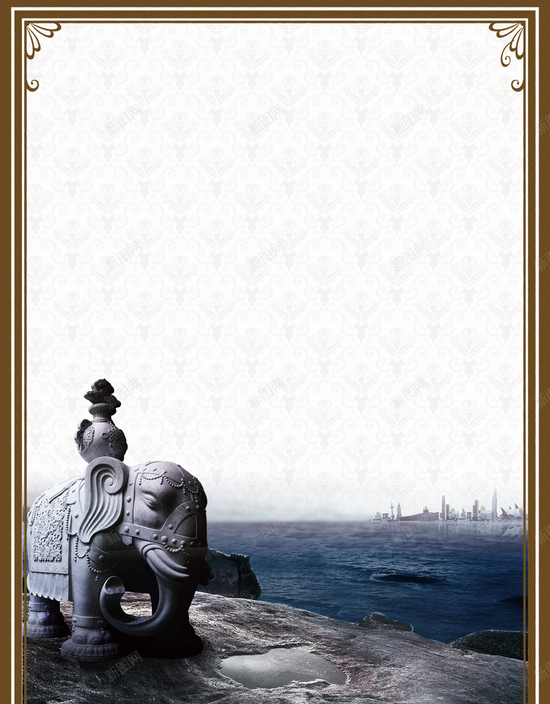 海边的石象背景psd_新图网 https://ixintu.com 建筑物 摄影 摄影悲伤 海边 白色 石头 石象 风景