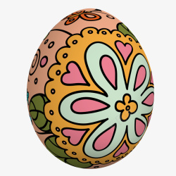 手绘花纹复活节彩蛋矢量图素材