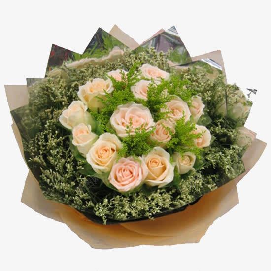 淡粉色玫瑰花束png免抠素材_新图网 https://ixintu.com 淡粉色 玫瑰 绿草
