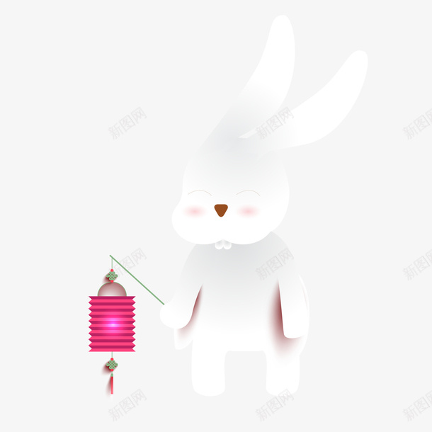 拿着灯笼的小兔子矢量图ai免抠素材_新图网 https://ixintu.com 中国风 中秋节 兔子设计 灯笼 玉兔 矢量图