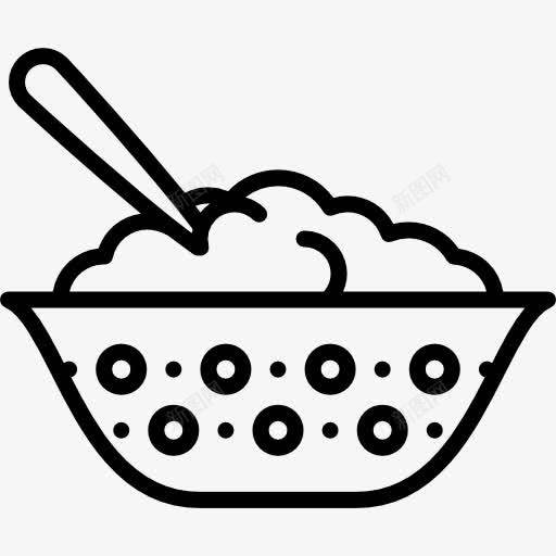 粥图标png_新图网 https://ixintu.com 健康食品 勺 盘 碟 童年 粥logo 食品