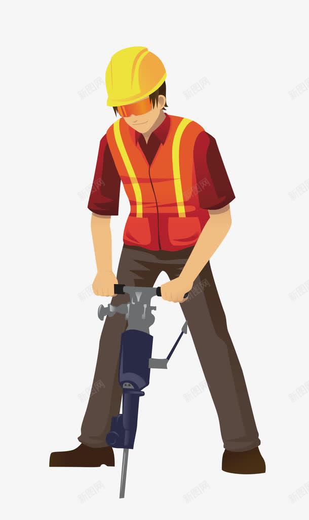 简约卡通施工工人png免抠素材_新图网 https://ixintu.com 工人 建筑工人 施工 矢量人物 简约