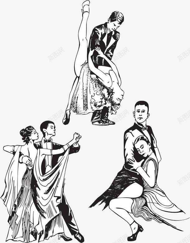 古典舞蹈png免抠素材_新图网 https://ixintu.com 三对人跳舞 免扣 免扣跳舞的人 卡通手绘跳舞的人 古典舞蹈 男女