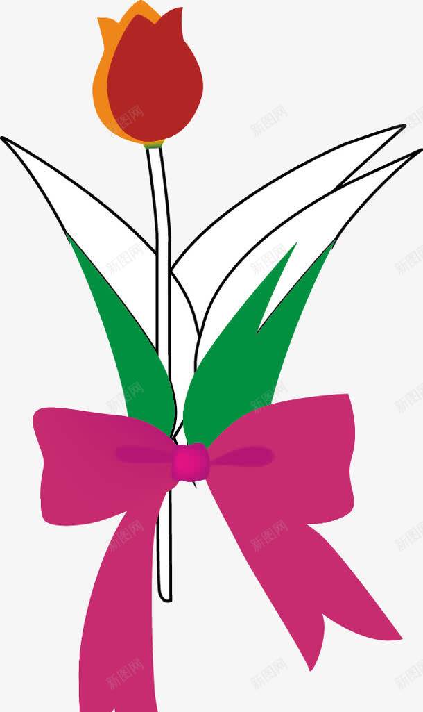 郁金香花束png免抠素材_新图网 https://ixintu.com 一束花 卡通 花形图案 花束 郁金香