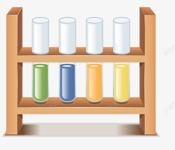 实验室用品png免抠素材_新图网 https://ixintu.com 卡通 实验 彩色 试剂 试管