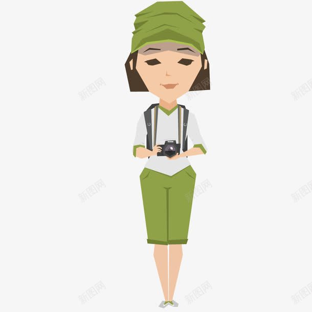 拍照的女游客矢量图ai免抠素材_新图网 https://ixintu.com 娓哥帺 娓稿 濂虫 鎷嶇収 鎽勫奖 矢量图