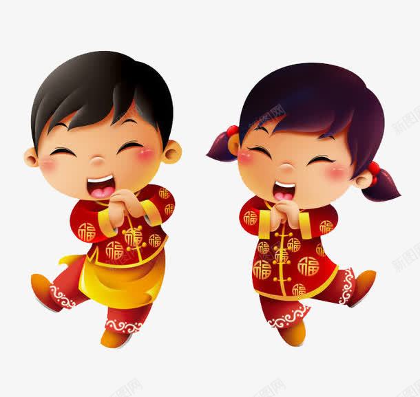 福娃拜年中国风png免抠素材_新图网 https://ixintu.com 中国风 拜年 福娃