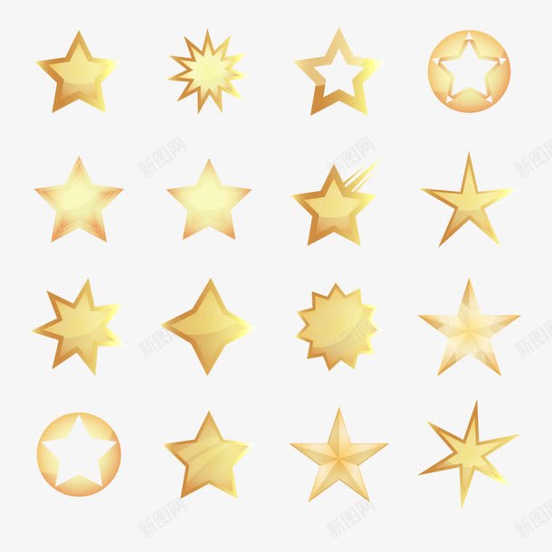 星星png免抠素材_新图网 https://ixintu.com 五角星 星星 立体五角星 立体星星 金星 金星星 金色