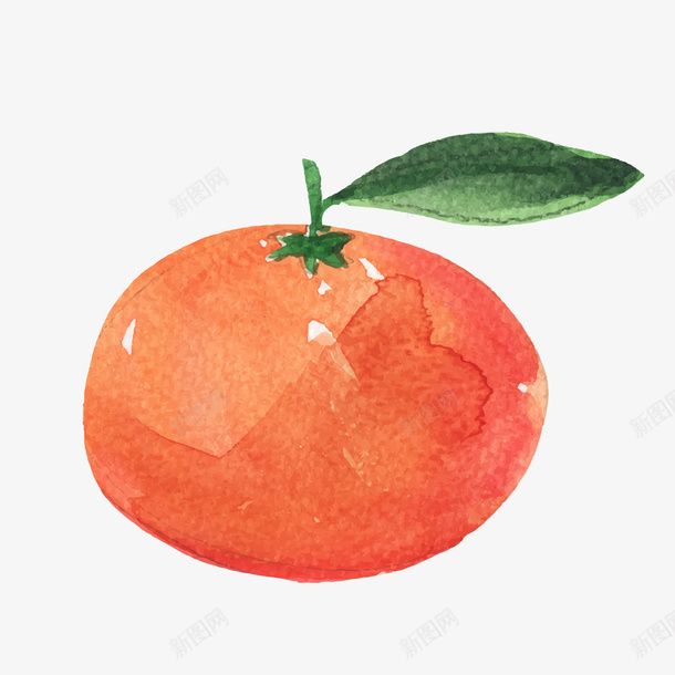 彩色水墨创意橙子食物元素矢量图ai免抠素材_新图网 https://ixintu.com 创意 卡通插画 叶子 彩色 橙子 水墨 水果 绿色 矢量图