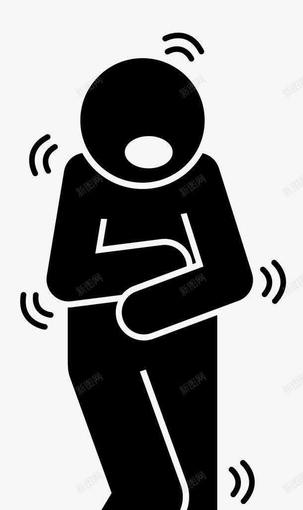 人物图标png_新图网 https://ixintu.com 人物 便秘表情 寒冷 弯腰 痛苦