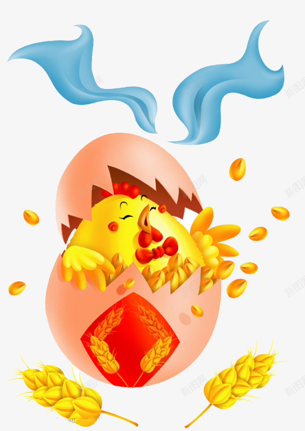 破壳的小鸡png免抠素材_新图网 https://ixintu.com 小鸡 生日 破壳 鸡蛋