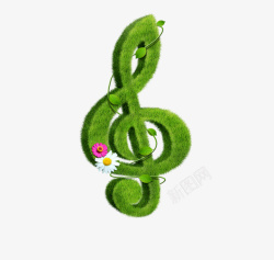 绿色音乐符号元素素材