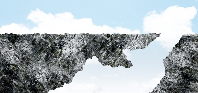 断崖psd设计背景_新图网 https://ixintu.com 断崖 海报banner 深渊 蓝天