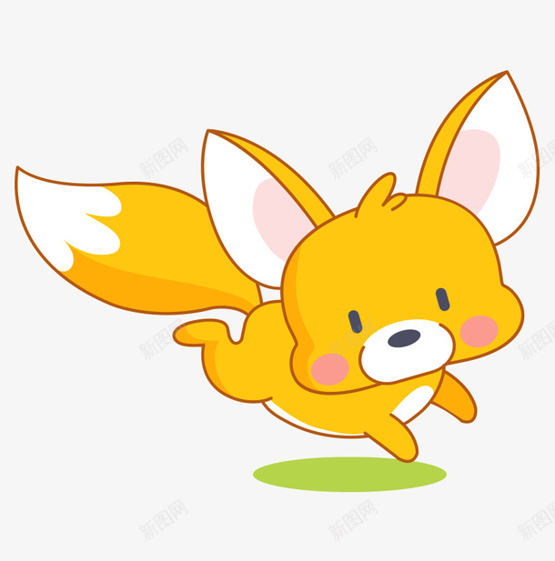 卡通手绘跑动黄色小动物矢量图ai免抠素材_新图网 https://ixintu.com 卡通的动物 平面动物素材 手绘的小动物 跑动的小动物 黄色的小动物 矢量图