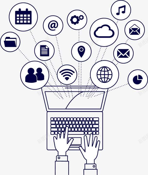 手绘笔记本互联网矢量图图标ai_新图网 https://ixintu.com 互联网 图标 手绘 笔记本 矢量图