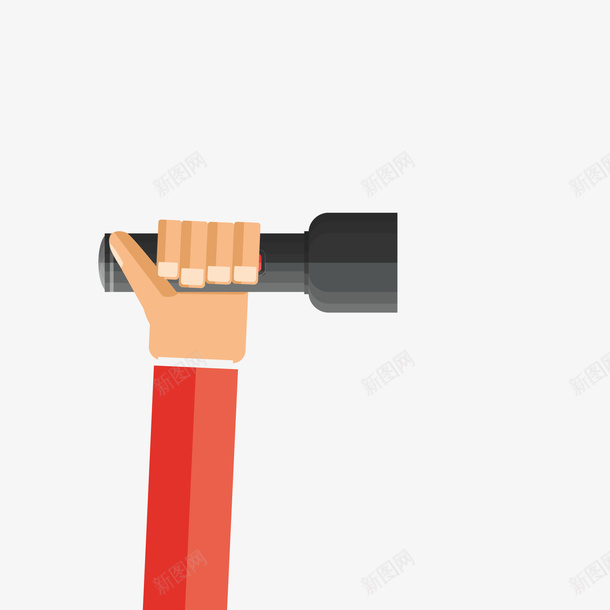 拿着手电筒的手臂矢量图ai免抠素材_新图网 https://ixintu.com 工具 扁平化 手电筒 手电筒卡通 手臂设计 探索 矢量图