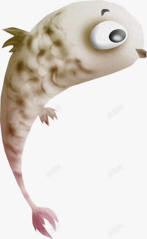 灰色小鱼png免抠素材_新图网 https://ixintu.com 卡通 可爱 大眼睛 鱼鳍 鳞片
